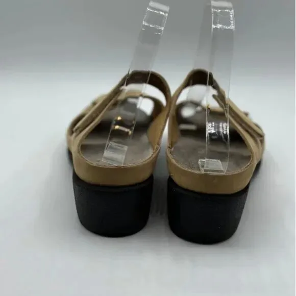 Mephisto Leather Double Wide Band Velcro Sandals Size 39