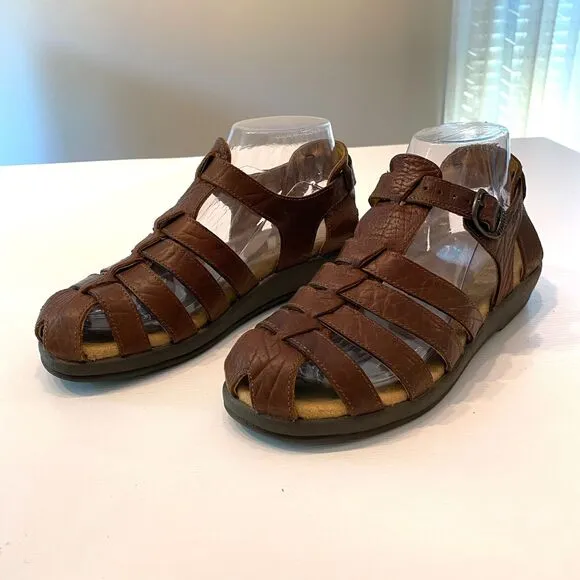 Mephisto Men's Sam Brown Leather Comfort Fisherman Sandals EU Size 37‎ US 6.5