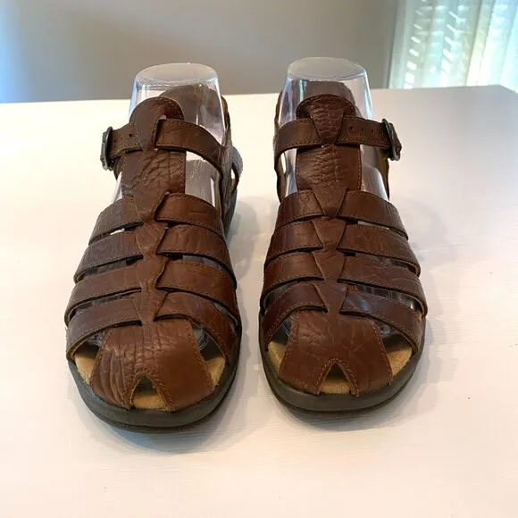 Mephisto Men's Sam Brown Leather Comfort Fisherman Sandals EU Size 37‎ US 6.5