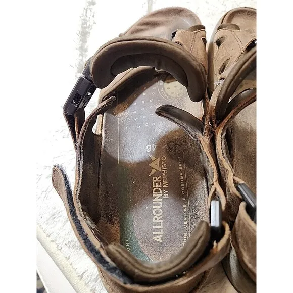 Mephisto Sandals Mens 13 M Leather Alligator Brown Climasole Comfort Portugal