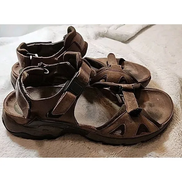 Mephisto Sandals Mens 13 M Leather Alligator Brown Climasole Comfort Portugal