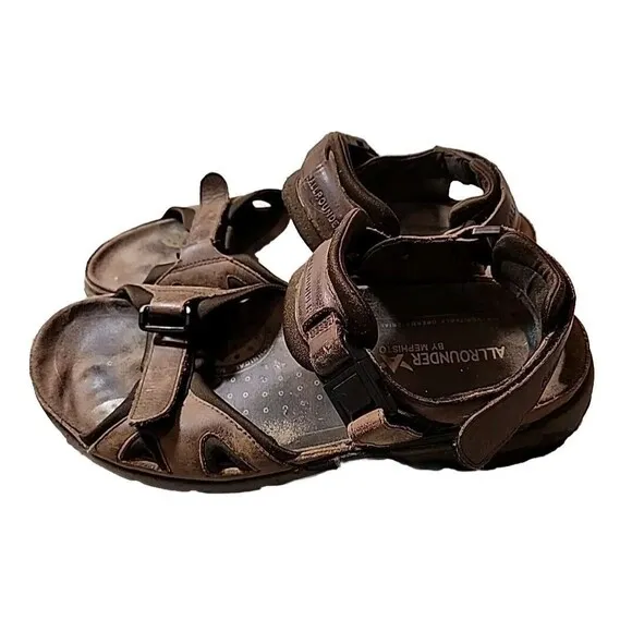 Mephisto Sandals Mens 13 M Leather Alligator Brown Climasole Comfort Portugal
