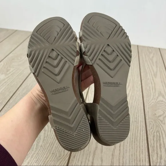 Merrell Revalli Aura Post Strappy Wedge Sandals US7 Women's Grey $150
