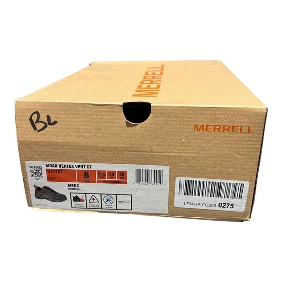 MERRELL Shoes Mens 8 Green Moab Vertex Vent Composite Toe SR EH Workwear J11121