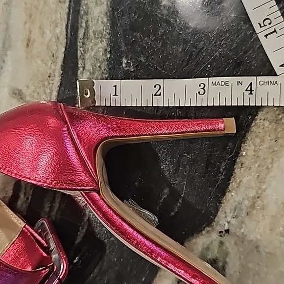 Metallic Barbie Pink Ankle Strap Heels Bianca Di Size 37
