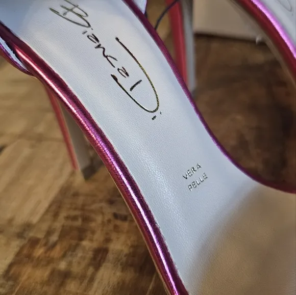 Metallic Barbie Pink Ankle Strap Heels Bianca Di Size 37