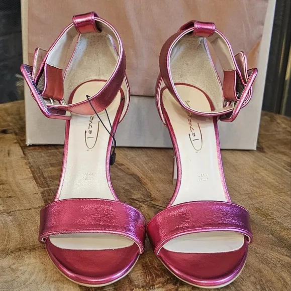 Metallic Barbie Pink Ankle Strap Heels Bianca Di Size 37