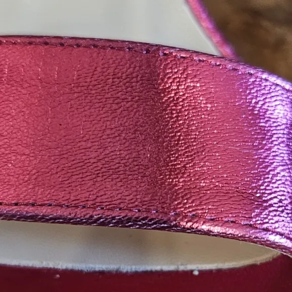 Metallic Barbie Pink Ankle Strap Heels Bianca Di Size 37