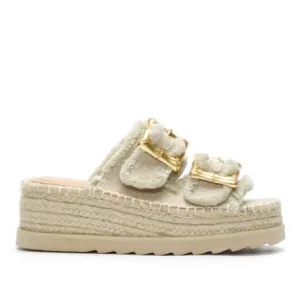 MIIM Scarlett Women's Beige Espadrille Wedge Comfort Sandals