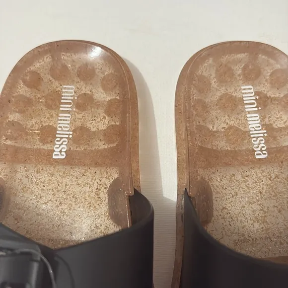 Mini Melissa Black Double Buckle Sandals