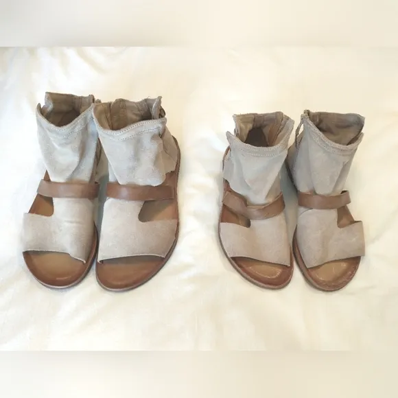 Miz Mooz Finney Suede Sandals - 37 &amp; 40 WIDE EU - Taupe Suede - NWOB