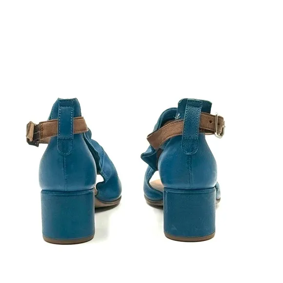 Miz Mooz Leather Sandals Boho Tribal Palomina Blue Denim Women’s Size EU38 / US8