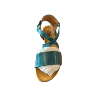 Miz Mooz Women's Aster Flat Sandal Size 8.5 Marine Leather
