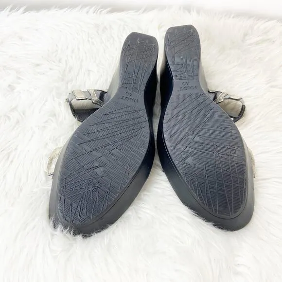 Naot 40 EU 9.5 US Womens Brown Metallic Leather Slide Comfort Wedge Sandals