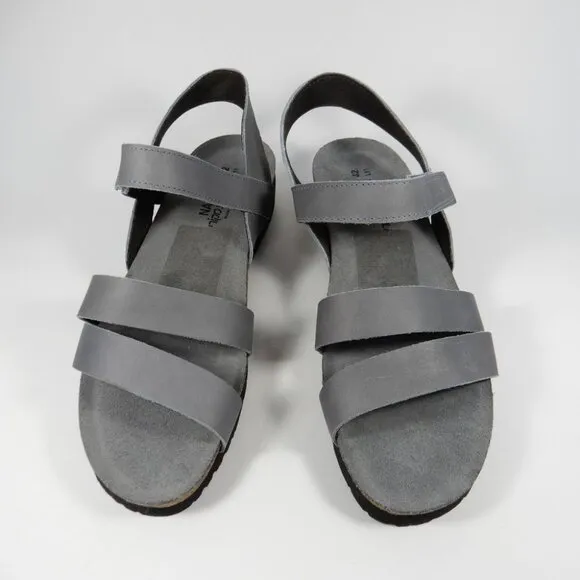 Naot Kayla Wedge Sandals Size EU 42 11 11.5 Slate Grey Leather Comfort NEW $144