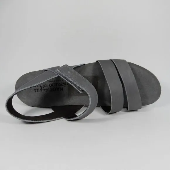 Naot Kayla Wedge Sandals Size EU 42 11 11.5 Slate Grey Leather Comfort NEW $144