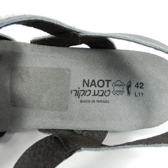 Naot Kayla Wedge Sandals Size EU 42 11 11.5 Slate Grey Leather Comfort NEW $144