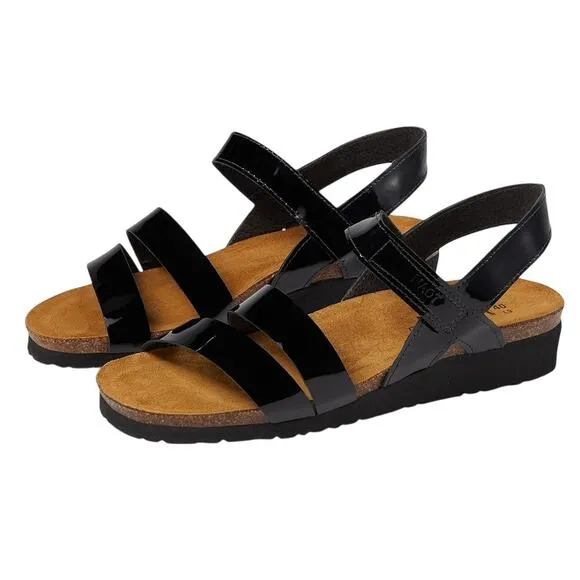 Naot Womens Kayla Sandals EU 41 US 10 Brown Black Patent Leather NIB