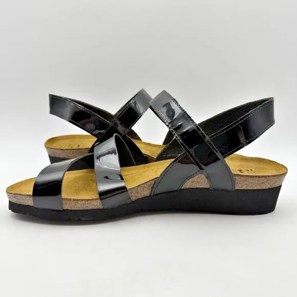 Naot Womens Kayla Sandals EU 41 US 10 Brown Black Patent Leather NIB