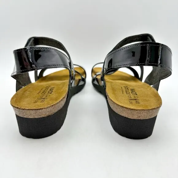 Naot Womens Kayla Sandals EU 41 US 10 Brown Black Patent Leather NIB