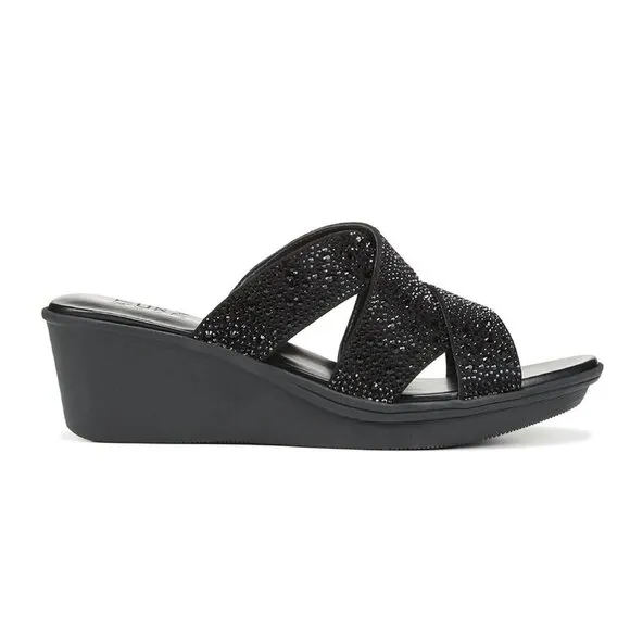Naturalizer® Rowena 2 Sandals Black Wedges Women's Size 8W New in Box