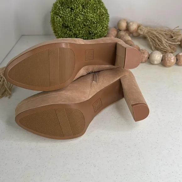 Naturalizer Womens Flavio Platform Dress Ankle Boot Tan Suede 9.5M