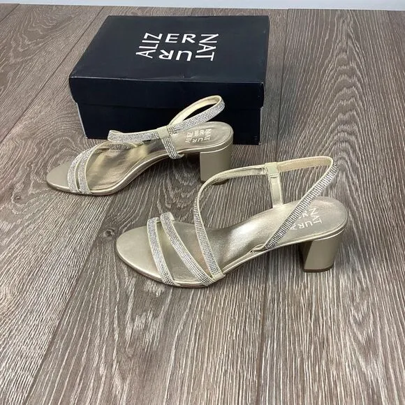 Naturalizer Women's Vanessa2 Strappy Heeled Sandal Chunk Heel Tan‎ Crème Brûlée