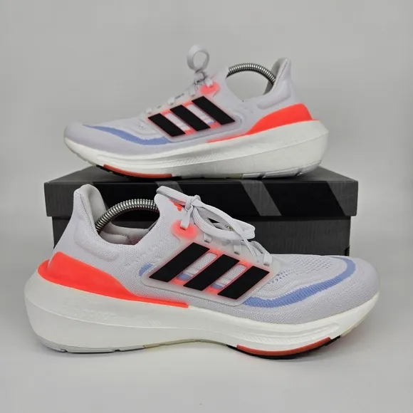 New adidas Ultra Boost Light HQ6351 White Black Solar Red Men’s Shoes Size 13