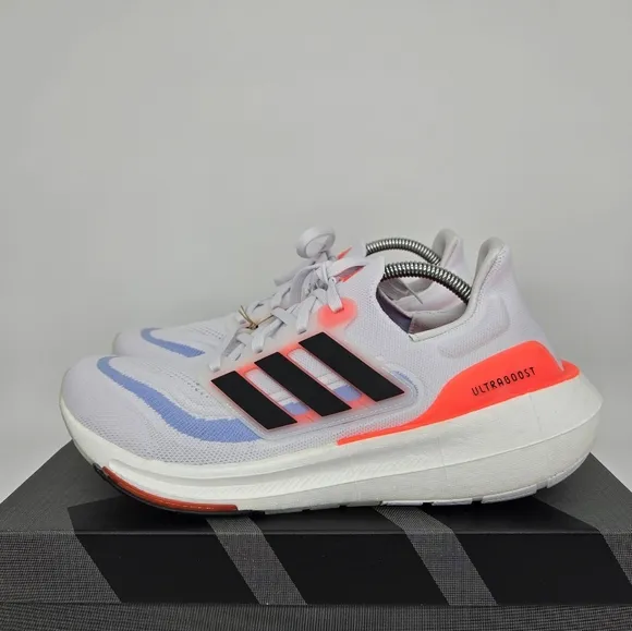 New adidas Ultra Boost Light HQ6351 White Black Solar Red Men’s Shoes Size 13