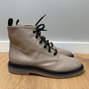 NEW AGL Attilio Giusti Leombruni Moreen Lace-Up Gray Leather Ankle Combat Boots