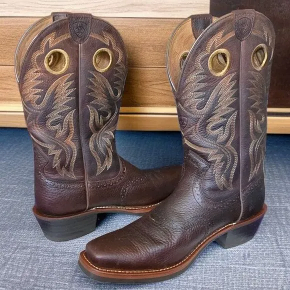 NEW ARIAT HERITAGE (10.5D MEN) ROUGHSTOCK Leather Cowboy Boots