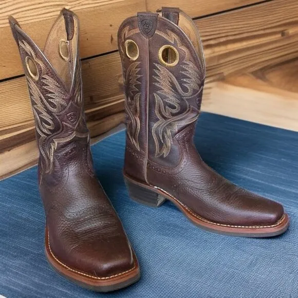 NEW ARIAT HERITAGE (10.5D MEN) ROUGHSTOCK Leather Cowboy Boots