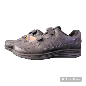 New Balance MW577VK Black Leather Hook/Loop Walking Shoe Size 11.5 Wide NWOT
