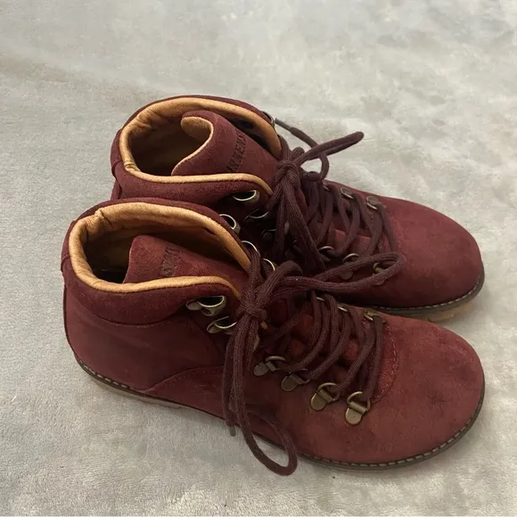 New! Birkenstock Jackson Lace-Up Boots burgundy red nwob