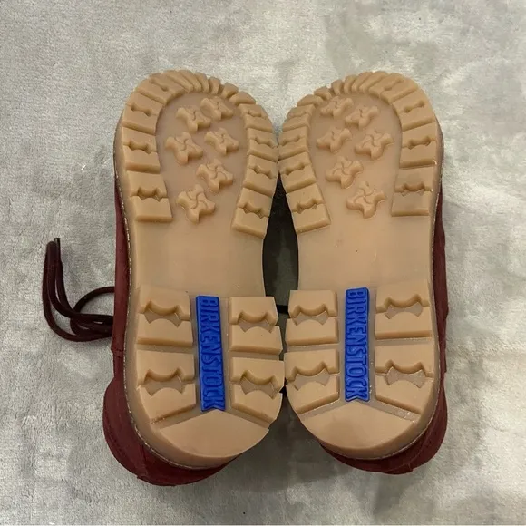 New! Birkenstock Jackson Lace-Up Boots burgundy red nwob