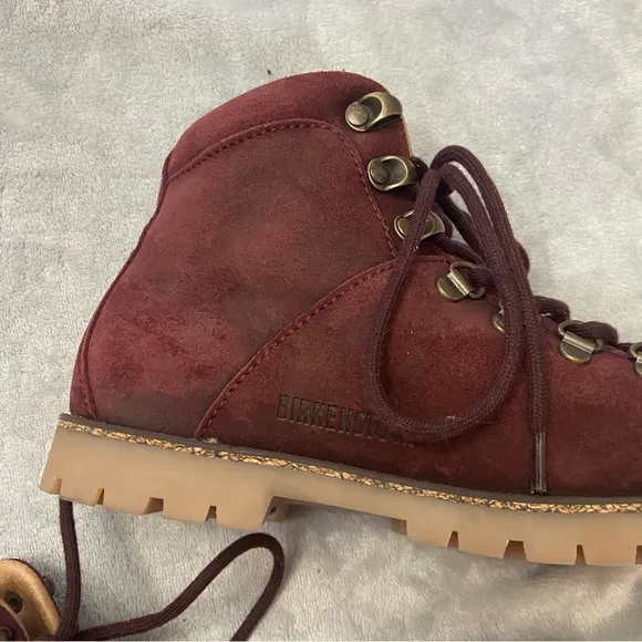 New! Birkenstock Jackson Lace-Up Boots burgundy red nwob