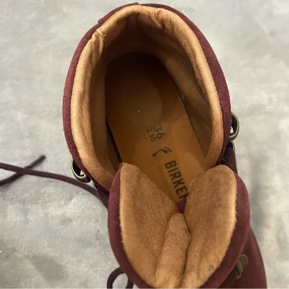 New! Birkenstock Jackson Lace-Up Boots burgundy red nwob