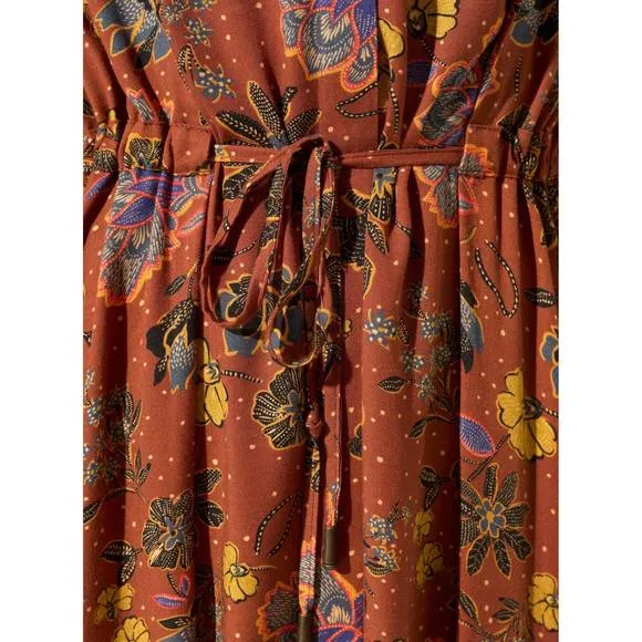 NEW COTELAC floral maxi dress in orange