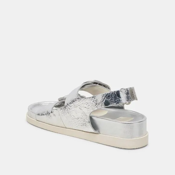 NEW DOLCE VITA Starla Leather Sandals silver for women 253