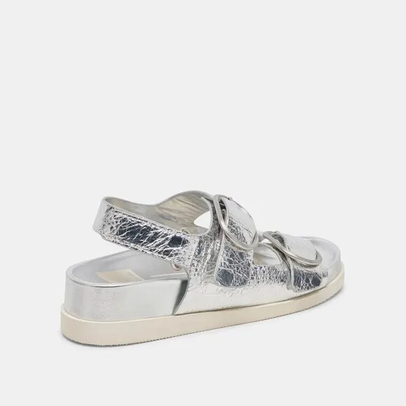 NEW DOLCE VITA Starla Leather Sandals silver for women 253