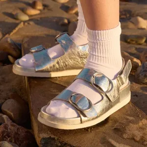 NEW DOLCE VITA Starla Leather Sandals silver for women 253