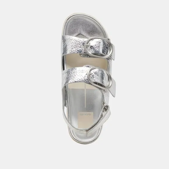 NEW DOLCE VITA Starla Leather Sandals silver for women 253