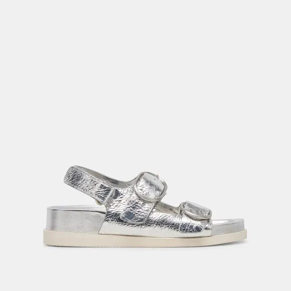 NEW DOLCE VITA Starla Leather Sandals silver for women 253