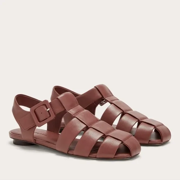 NEW Everlane The Day Brown Leather Fisherman Sandals Rum