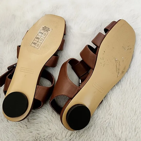 NEW Everlane The Day Brown Leather Fisherman Sandals Rum