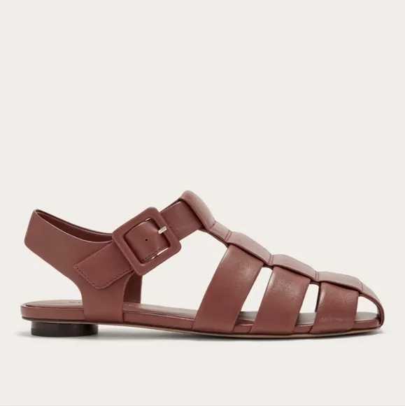 NEW Everlane The Day Brown Leather Fisherman Sandals Rum