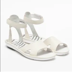 NEW • Fly London • Mafi Ankel Strap Leather Sandals Off White 36 / 6 Womens
