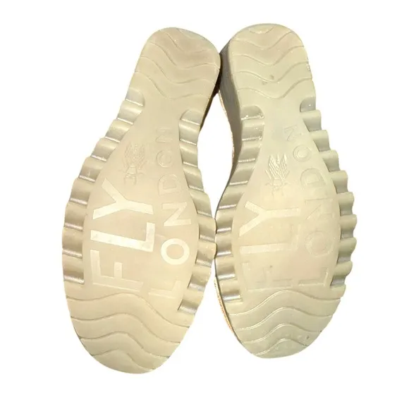 New ▶️ Fly London ◀️ Metallic Yoti Multi-Strap Lace-up  Wedge Sandals
