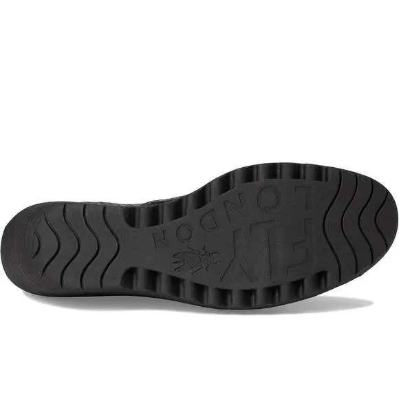 NEW FLY LONDON women's yala376fly perf wedge sandal in black