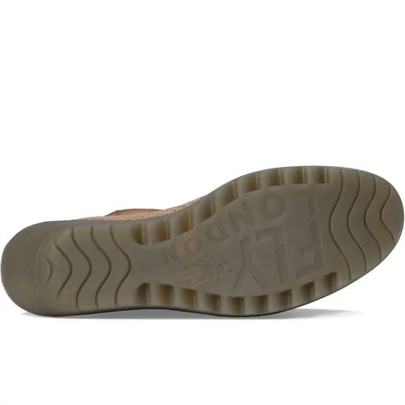 NEW FLY LONDON women's yala376fly perf wedge sandal in taupe